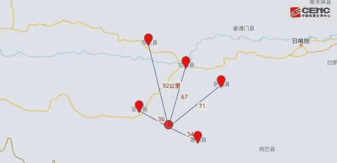 西藏地震，周边五年最大地震的深度解析